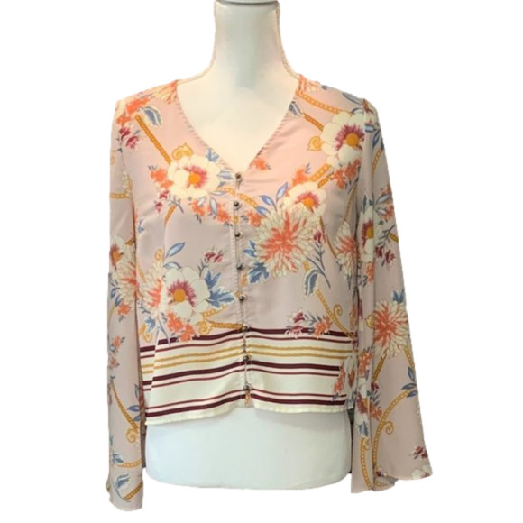 🔥🔥SALE🔥🔥Urban ROMANTICS Floral Button Front Blouse - Picture 1 of 4